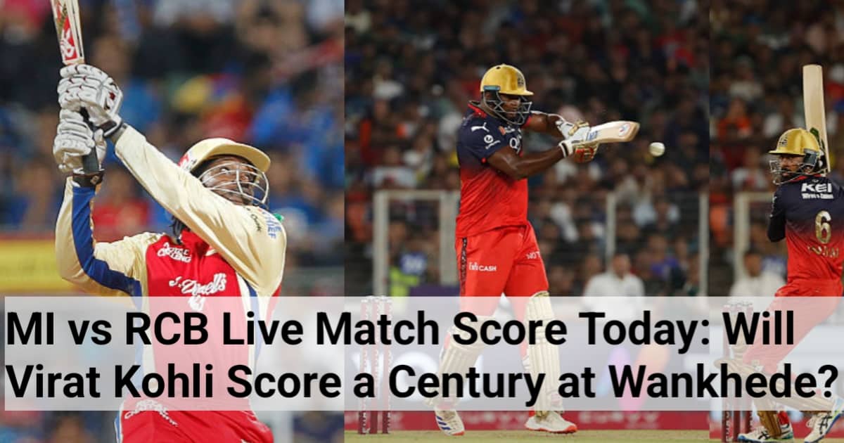 MI vs RCB Live Match Score Today: Will Virat Kohli Score a Century at Wankhede?