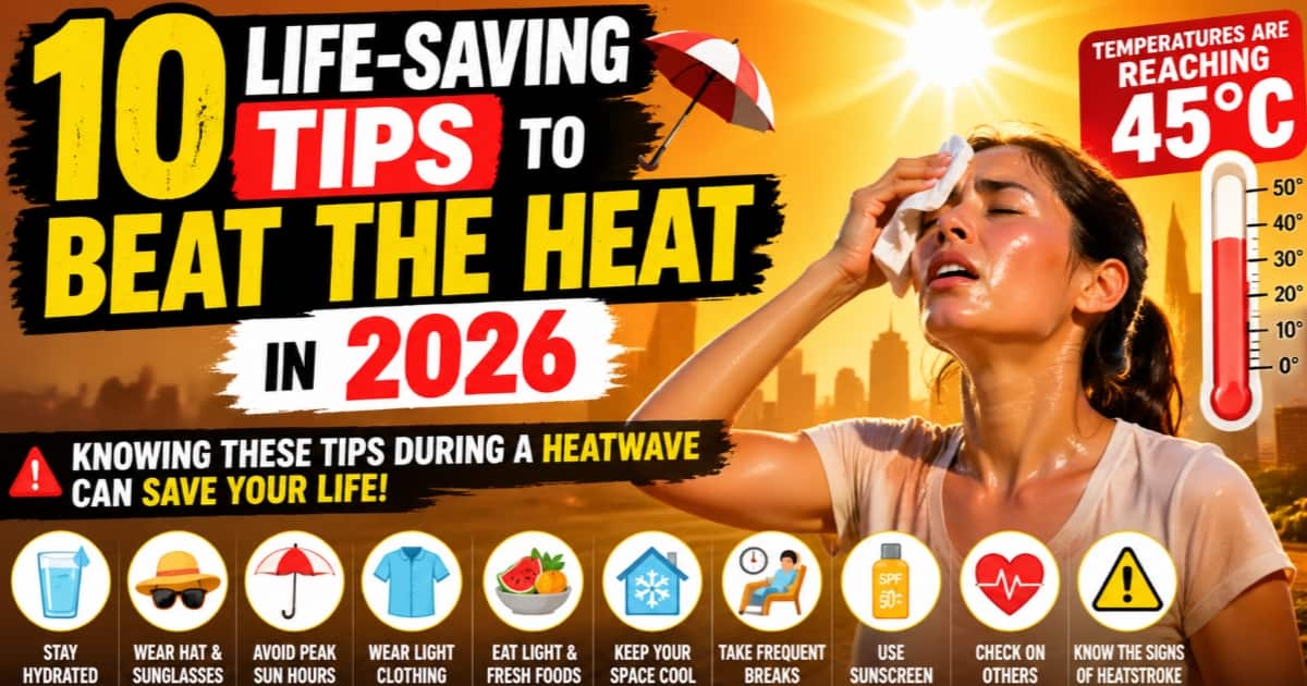 गर्मी से बचने के 10 lifesaving Tips 2026: 45°C तक पहुंच रहा तापमान, हीटवेव में ये उपाय जान लें तो बच जाएगी जान!