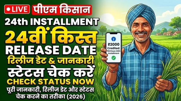 LIVE: PM Kisan Samman Nidhi 24th Installment: पूरी जानकारी, रिलीज डेट और स्टेटस चेक करने का तरीका (2026)