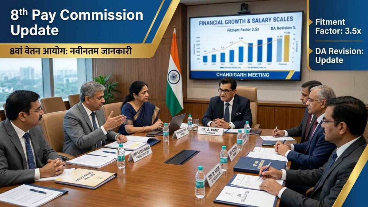 8th Pay Commission Big Update: 8वें वेतन आयोग पर चंडीगढ़ बैठक संपन्न, 3.5 फिटमेंट फैक्टर और DA संशोधन को लेकर उठी प्रमुख मांगें