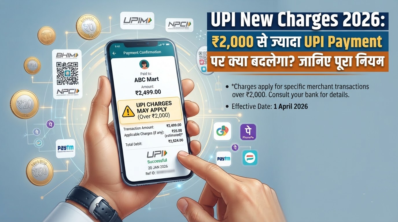 UPI New Charges 2026: ₹2,000 से ज्यादा UPI Payment पर क्या बदलेगा? जानिए पूरा नियम